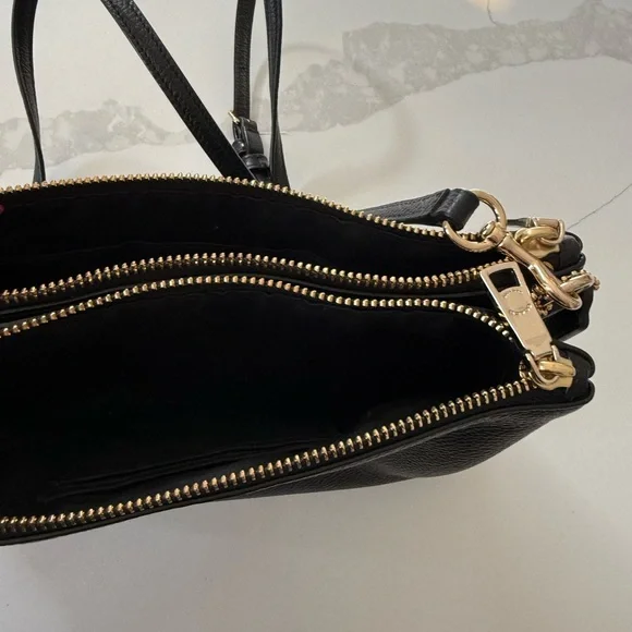 Coach Black Leather Crossbody with Gold Accents - Picture 2 of 5